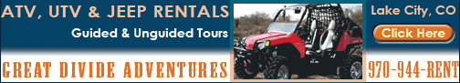 click here for Jeep & ATV Rentals in Lake City, Colorado