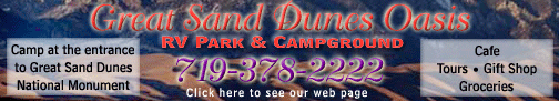 Great Sand Dunes Oasis banner - click here