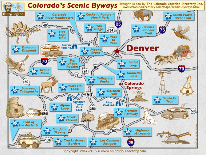 Colorado Scenic Byways Map  Drive Loop  CO Vacation Directory