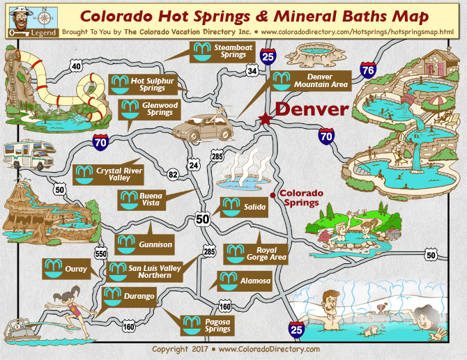 Map Of Colorado Springs And Surrounding Areas Colorado Hot Springs Map | CO Vacation Directory