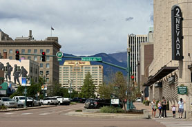 View of the surrounding art and wall mural at the Historic Antlers Hotel during a tour with Colorado Springs Historic Walking Tours in Colorado Springs, Colorado.