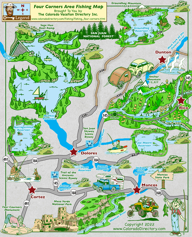 Colorado Fishing Map, Lakes Rivers