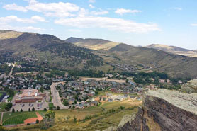 Bird's eye view of Lyons, Colorado.