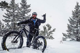 Fat Tire Biking on trail at Heil Valley Ranch, Colorado.