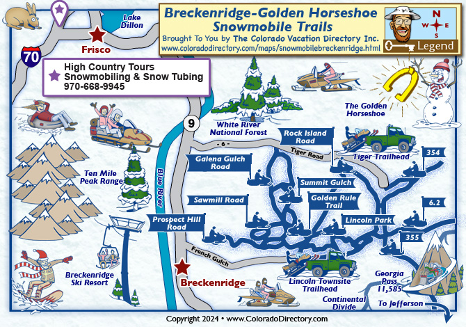 Breckenridge Area Snowmobile Trail Map, Colorado