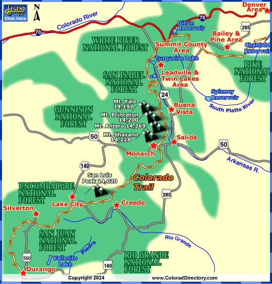 The Colorado Trail Map, Colorado