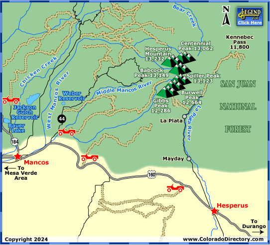 Durango ATV-UTV,  Jeep Trails Map, Colorado