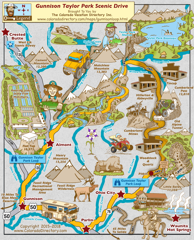 Gunnison Taylor Park Loop Scenic Drive Map | Colorado Vacation Directory