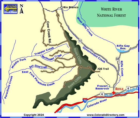 Jeeping, ATV, UTV Trails Map, Rifle, Colorado