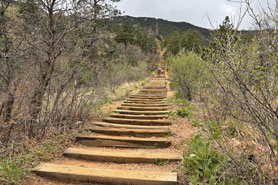 First steps of the infamous Manitou Incline, Colorado.