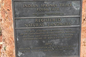 Registered Natural Landmark designation sign at Indian Springs Trace Fossil Site near Canon City, Colorado.